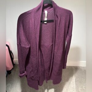 Lululemon Women's Purple Sweater Cardigan merino wool 6